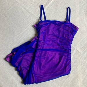 Purple Iridescent Bodysuit with Adjustable Spaghetti Straps